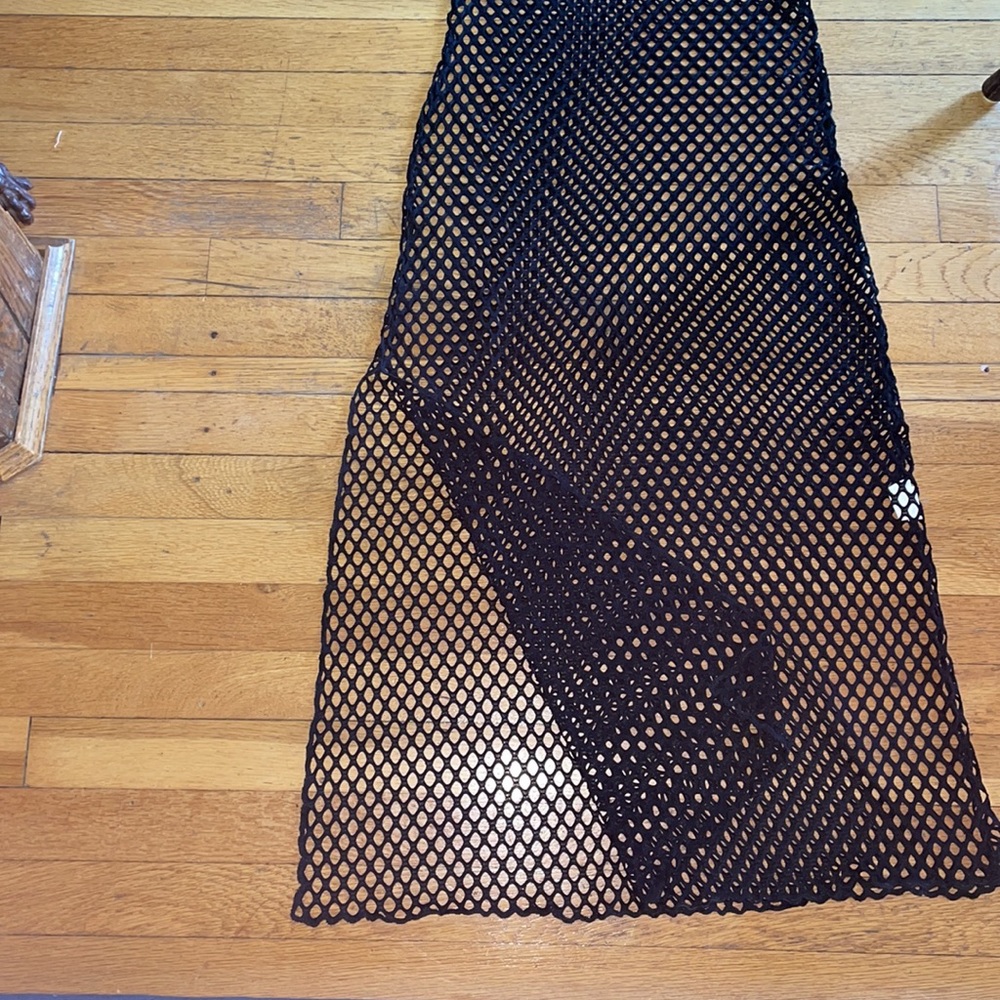 NWT BLACK FISHNET SWIM COVERUP SMALL - Picture 4 of 4
